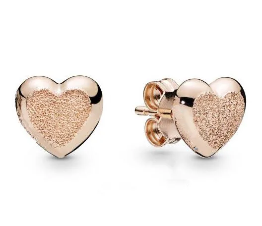 

Original 925 Sterling Silver Earring Pandora Matte Brilliance Hearts Stud Earrings For Women Wedding Gift Fine Jewelry