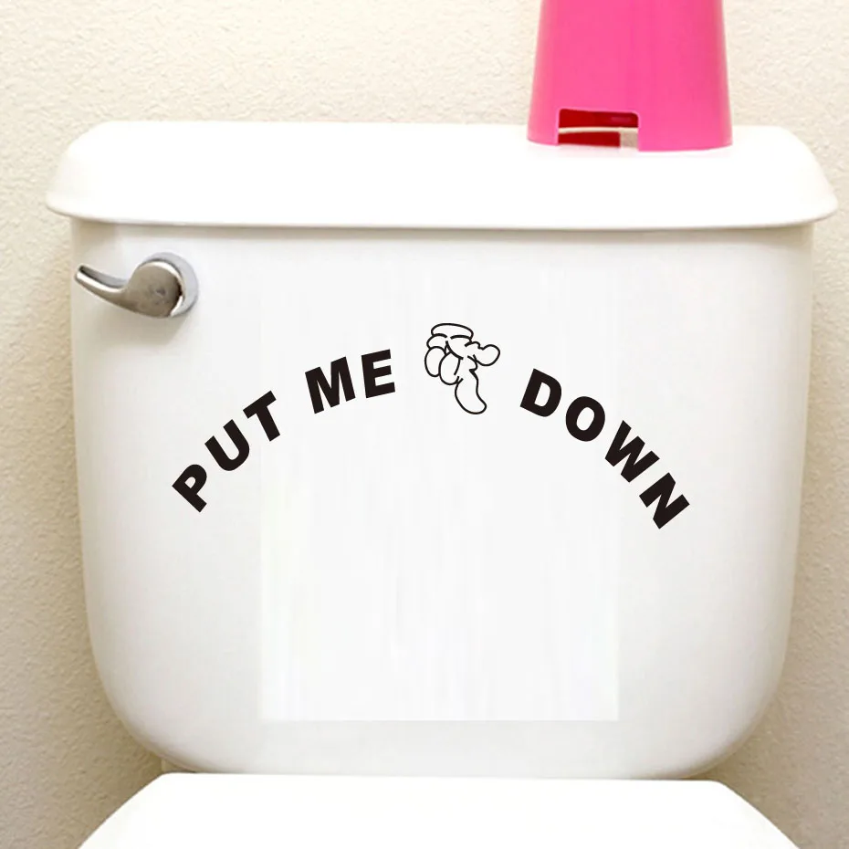 DCTOP Put Me Down Quote Toilet Sticker Push Gesture Wall Decoration