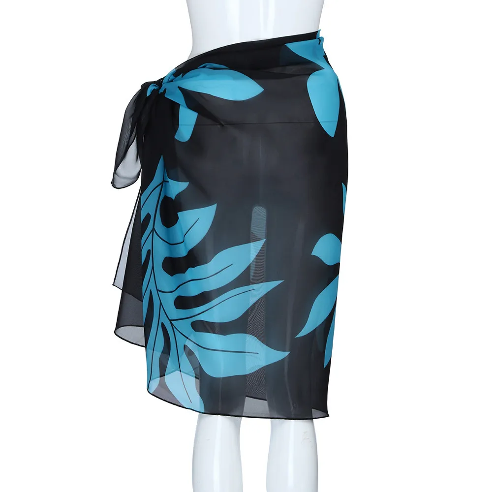 FishSunDay женский солнцезащитный платок с принтом листьев, Раздельный пляжный бикини, купальный костюм-накидка, накидка, юбка, купальник 0712