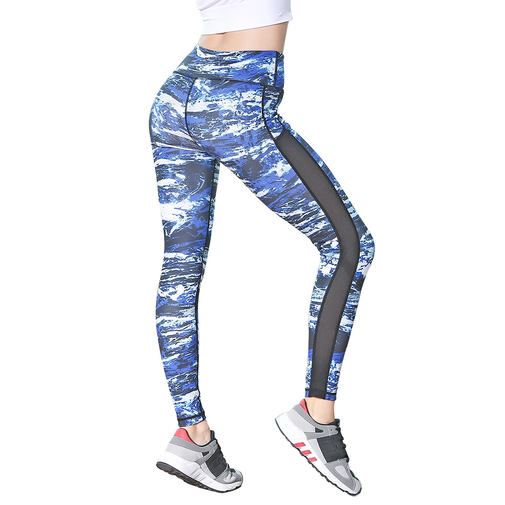 

Sexy Women Leggings Pants Hip Push Up High Waist Print Mesh Polyester Stretch Quick Dry Fitness Running Gym Yoga Sports Trousers