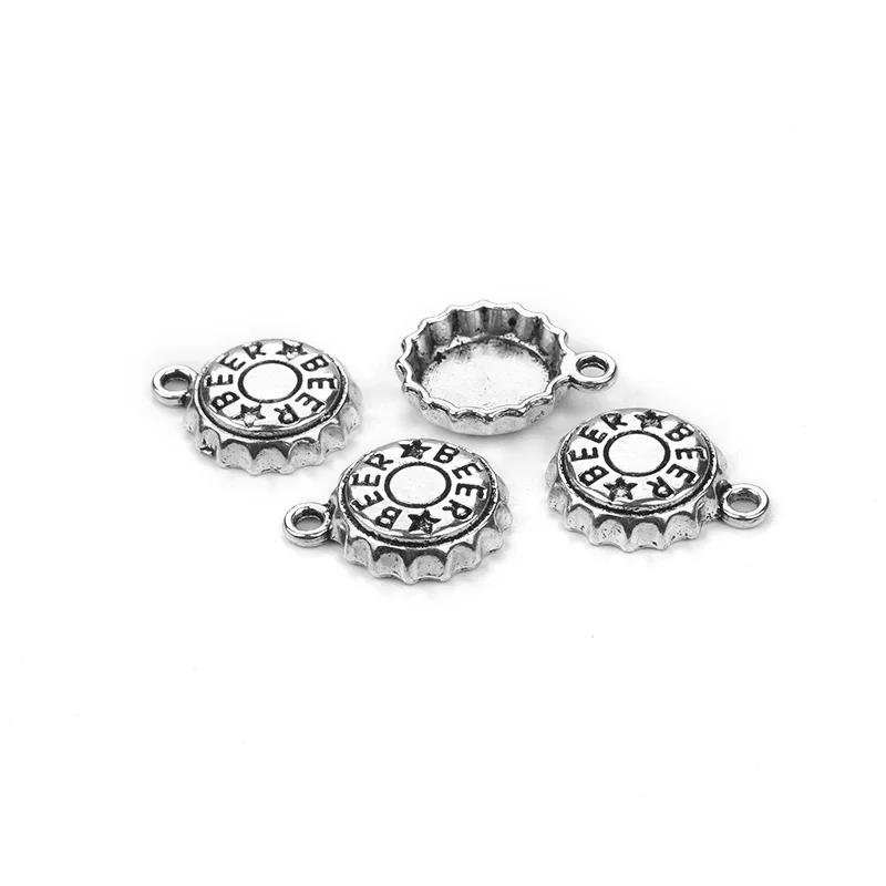 

10pc/lot18*15mm Beer Cap Charm Zinc Alloy Antique Silver Pendants JewelryDIY Findings Fit Handmade Necklace Jewelry Making