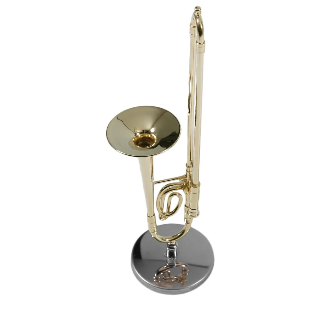 

TSAI Mini Trombone A Nice Gift For Child Surface Gold Lacquer Mini Trombone Model Musical Instrument Trombone Newest and popular
