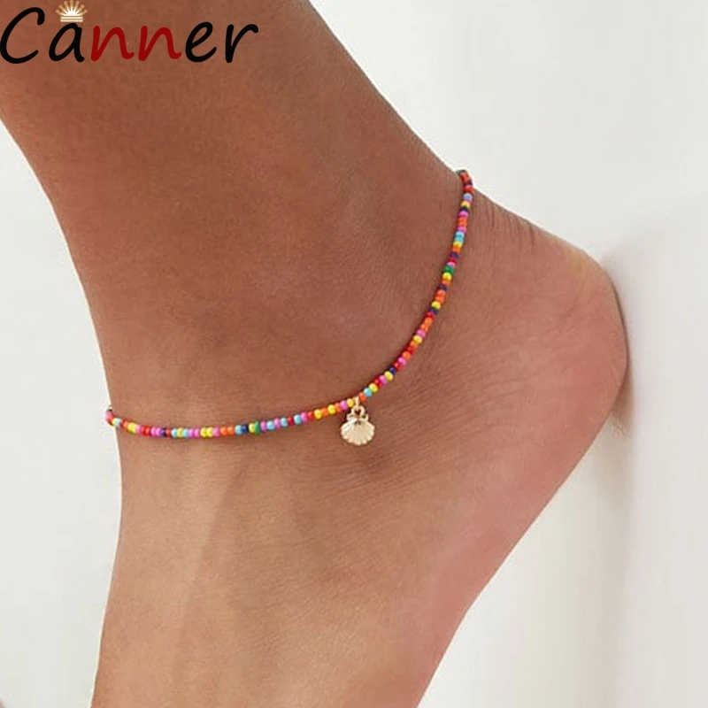 CANNER богемный ножной браслет из бусин для женщин пляж ноги оболочки ножные браслеты летний браслет бижутерия для ног ножной браслет с цепочкой браслеты-подарки F40
