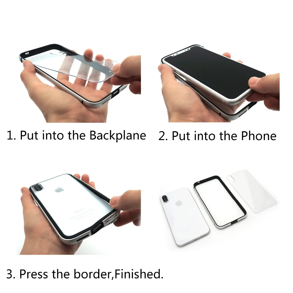Ascromy For iPhone X Bumper Case Protective Aluminum Metal Bumper Frame For Apple iPhone X 10 iPhonex with Back Protecter Coque (18)