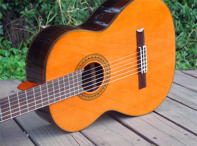 39 inch Handmade Spanish guitar,VENDIMIA SOLID Cedar /Rosewood Acoustic guitarras+STRINGS, classical guitar with Nylon string