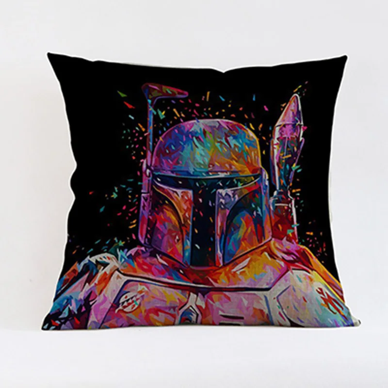 Классический Чехол на подушку в стиле Звездных войн с символами брызг-чернил мастер-Штурмовик йода Дарт Вейдер 3PO - Цвет: B