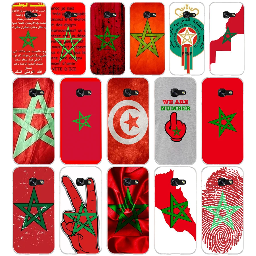 

171SD Morocco Flag Soft Silicone Tpu Cover phone Case for Samsung a3 2016 a5 2017 a6 plus a7 a8 a9 star lite s 6 7 8 9