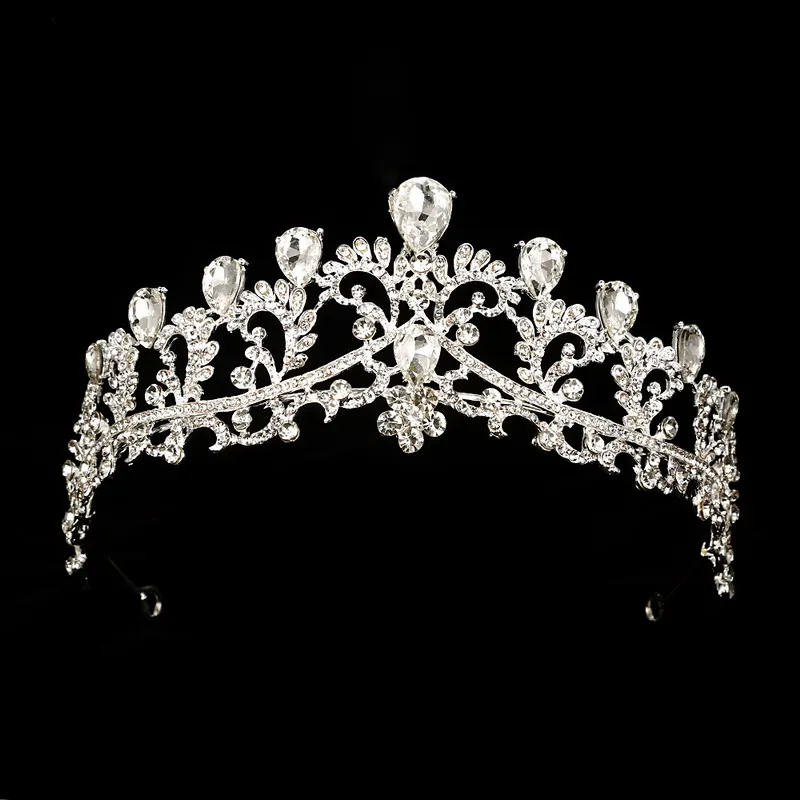  Black Crown wedding tiara headband rhinestones Bridal Hair Accessories vintage crowns bride diadem 