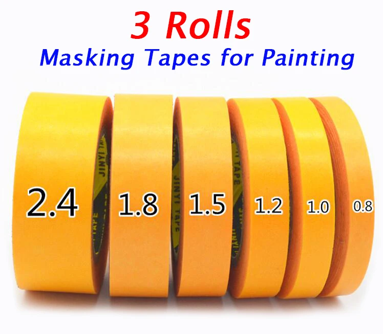 

Free Shipping 3 Rolls Paint Protection Cover Tape Masking Y Tape Band for DIY Models 8/10/12/15/18/24mm