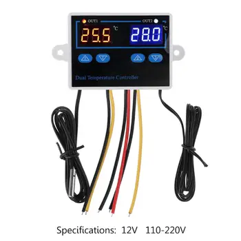 

Dual Thermostat for Incubator 10A Direct Output Digital Thermostat Temperature Controller Heating Cooling Control Switch