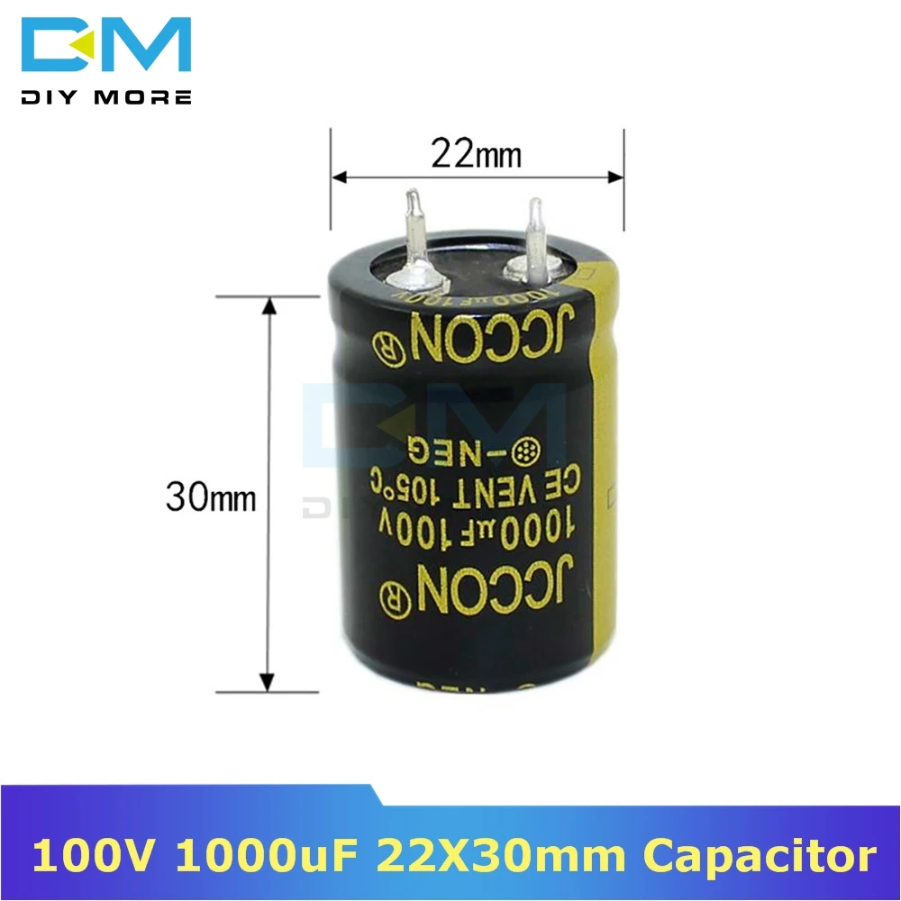 

100V 1000uF 22X30mm 25X30 Aluminum Electrolytic Capacitor High Frequency Low impedance Through Hole Capacitor 25*30mm diymore