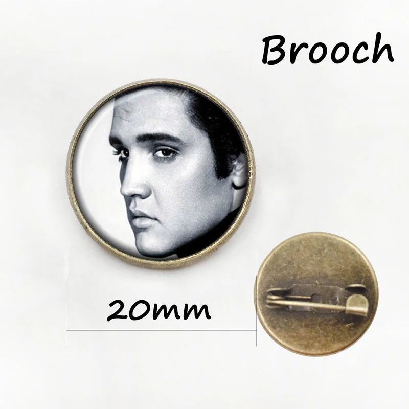 Vintage Brooches pins 2017 New Fashion Hot-Selling Elvis Presley Christmas gift Glass cabochon Edgar Allan Poe men Jewelry
