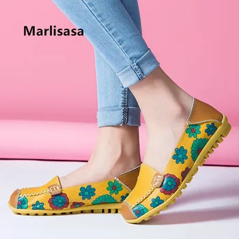 

Chaussures Pour Femmes Women Cute Sweet Comfortable Round Toe Loafers Lady High Quality Work Shoes Floral Leather Flats G2110