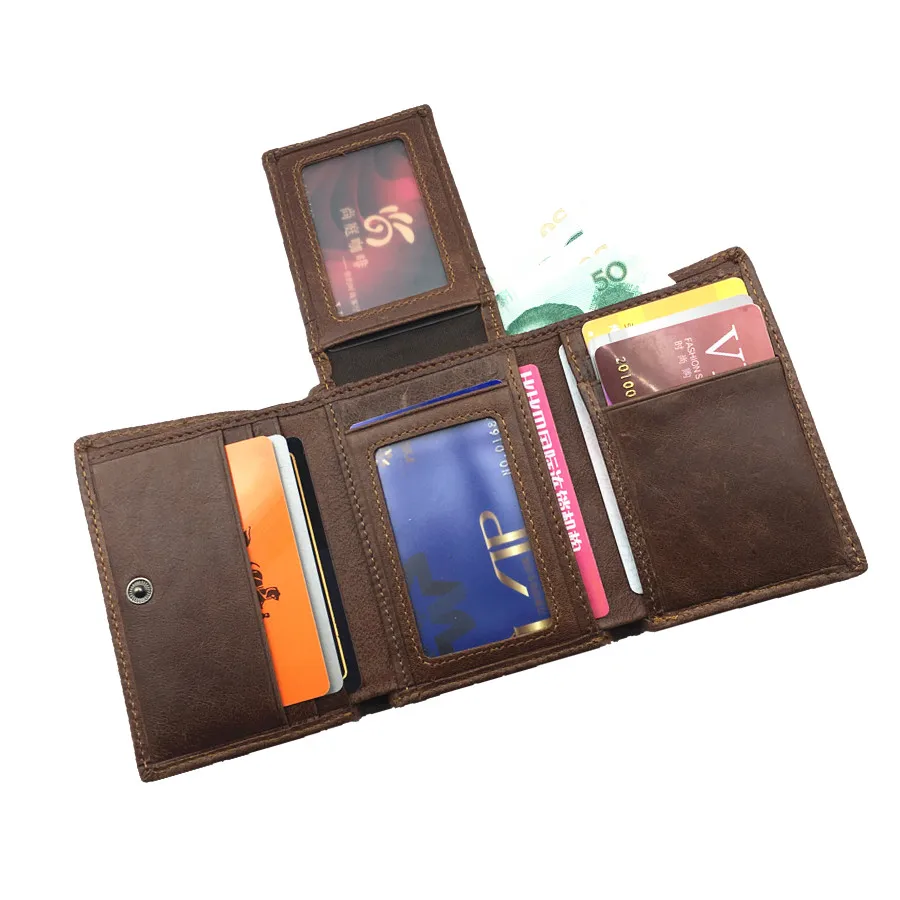 Rfid Blocking Genuine Leather Wallet with Credit Card Holder Short Designer Mens Wallets for ...