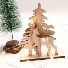 1 Набор необычная Рождественская елка олень DIY деревянные поделки украшение Рождественский набор для домашней вечеринки