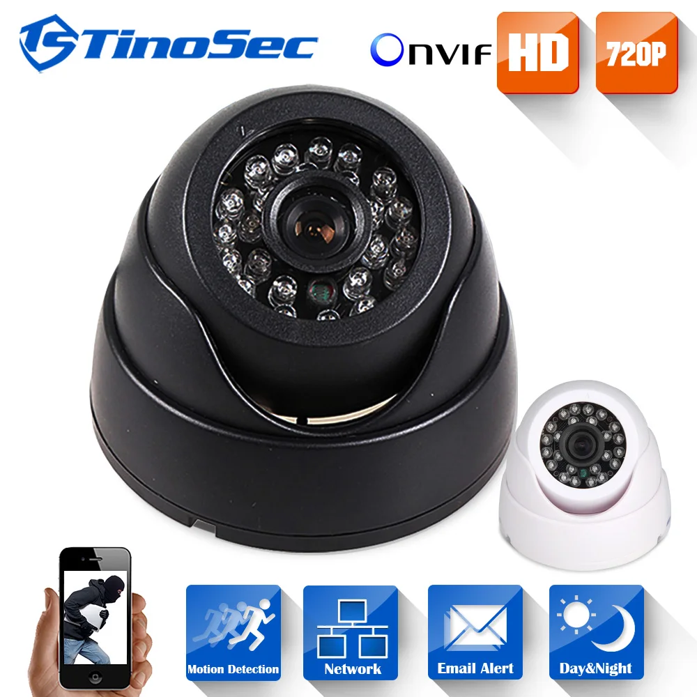 H.264 2.8mm wide lens Dome IP Camera P2P Onvif IP Camera 720P HD CCTV Camera 1.0Mp Indoor Night Version Network IP Camera