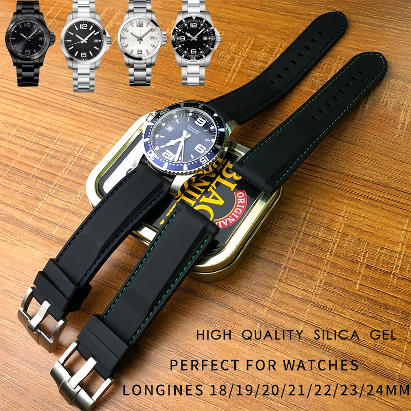

18/19/20/21/22/23/24mm Silicone Rubber Fashion Sport Watch Band Universal Substitute Strap Suitable for Longines Omega Watch