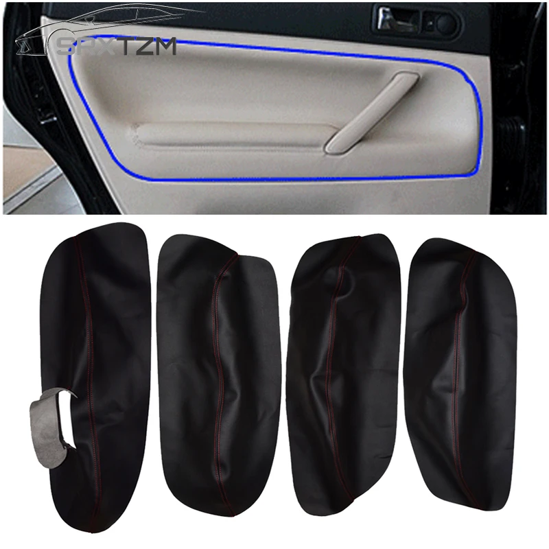 

SRXTZM 4pcs Interior Microfiber Leather Car Door Slot / Armrest Panel Protective Cover Mat For VW Passat B5 1998 1999 2000 2001