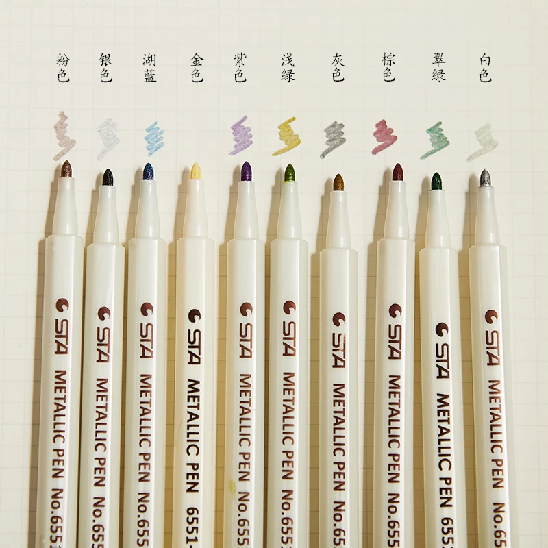 10 цветов/набор металлическая метка ручка цветной маркер граффити ручка для черной бумаги Para Металл масляная краска маркер шариковые ручки Chacos рисунок