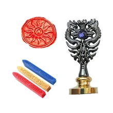 Подпись индивидуальная восковая печать комплект печатей пламя металлический Дракон ручка подарок Винтаж посылка свадебные приглашения конверт печать штамп