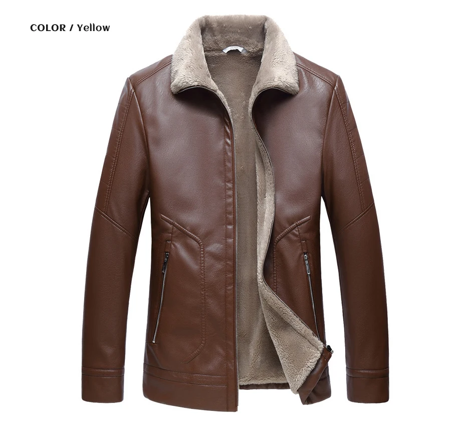 Leren Jas Mannen Fur Collar Sheepskin Leather Jacket Men Winter Black Fleece Jacket Lamb Skin Coat Mens Thick Business Coats 4XL