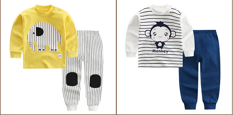 YWHUANSEN 2 шт./компл. детский пижамный комплект, Хлопковая пижама для мальчиков детские осенне-зимняя одежда для маленьких девочек Милая Одежда для девочек, брюки для девочек