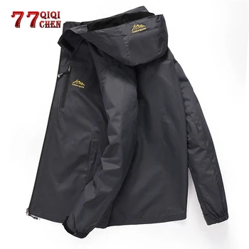 

Casual Waterproof Jacket Mens 2020 Spring Autumn Windbreaker Bomber Jacket Male Raincoat Windproof Hooded Coat plue Size L-4XL