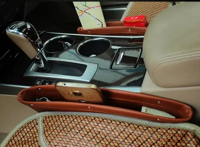 Мудрый путешествия творческий автомобиль коробка для хранения Кожа Авто Автокресло Gap карман Catcher Организатор герметичность хранения фургон сумка 2 шт