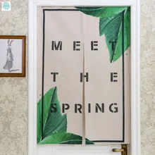 Japanese-style Plant Fabric Curtains Children's Study Partition Porch Curtains Kitchen and Bathroom Curtains