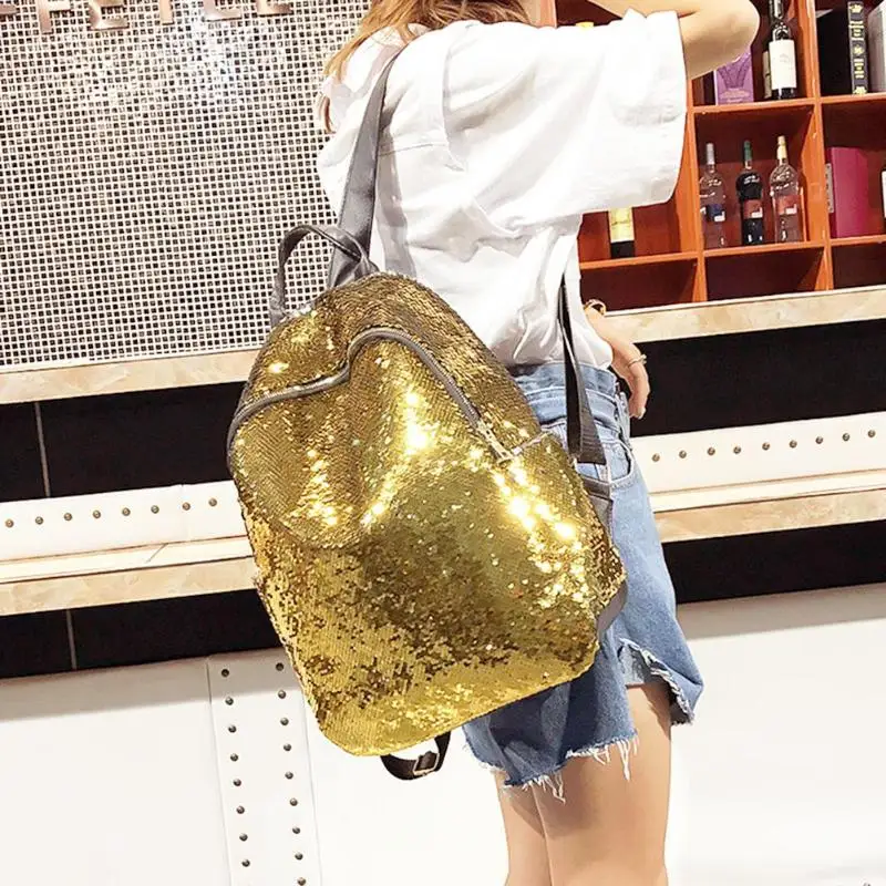 Женский рюкзак с блестками для девочек-подростков, модный Школьный рюкзак, повседневный рюкзак для путешествий, шикарный рюкзак, Mochila Feminina D63
