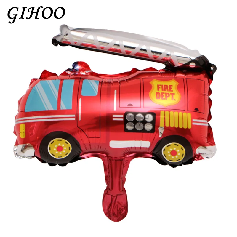 10 шт. мини-пожарная машина фольгированные шары «С Днем Рождения» вечерние украшения дети ребенок душ мальчик Globos игрушка автомобиль школьный автобус Танк балон