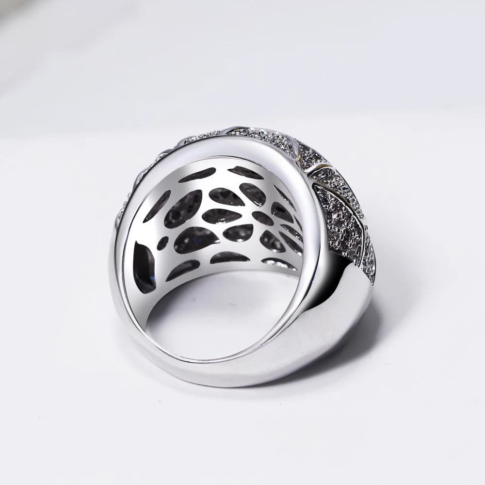Модные большие кольца для женщин новые дизайнерские ювелирные изделия anel feminino дропшиппинг золото/белый цвет с cz Большой Кристалл кольцо