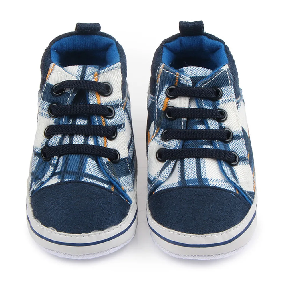 Classic Gingham Baby Sneakers Soft Bottom Plaids Sports