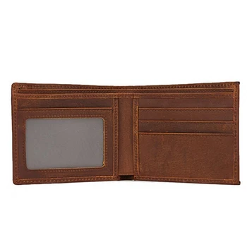 

Genuine Leather Short Wallets Men Card ID Holders Purse Gifts RFID Card Wallet Can engrave Name Vintage Men Wallets Gifts