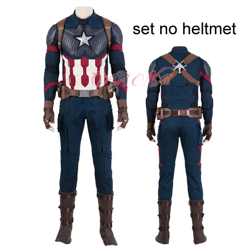 Мстители эндшпиль Капитан Америка Косплей Костюм Косплей Аксессуары Хэллоуин-шлем крутой человек супер наборы героев - Цвет: set no helmet