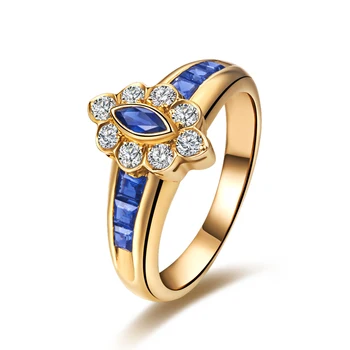 

Luxury Sapphire Diamond Wedding Ring Women Gemstone Fine Jewelry Engagement Women's Day Gift natural blue sapphire ring