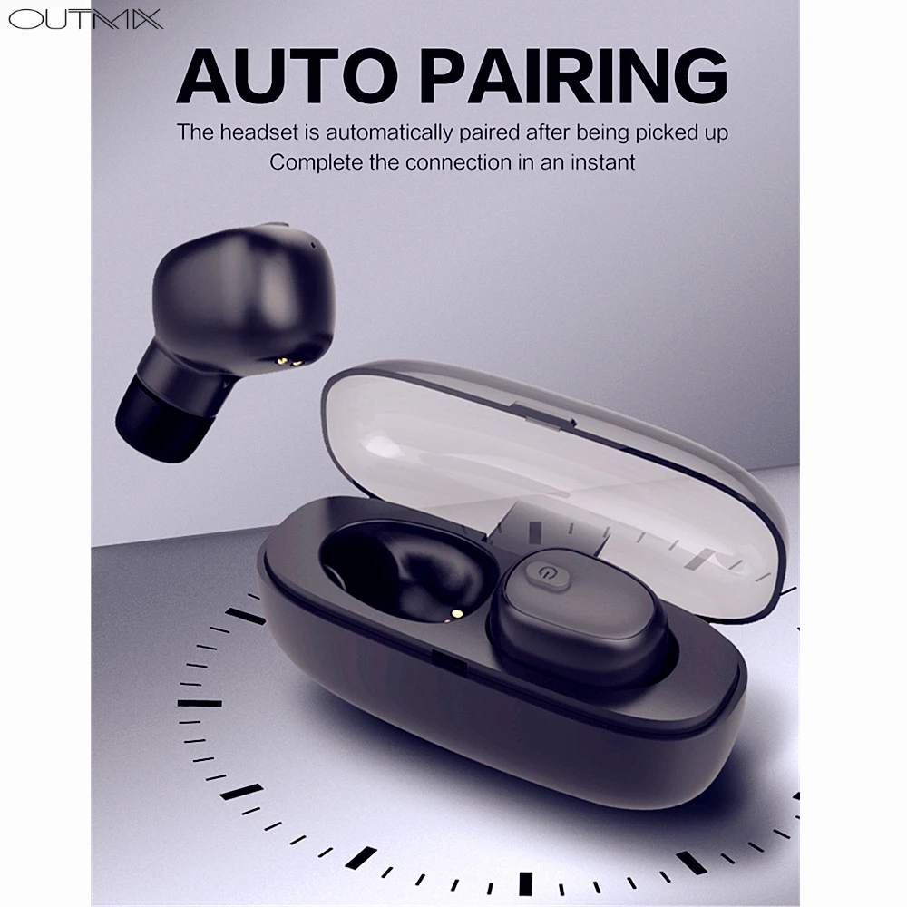 

TWS Wireless Bluetooth Earphone mini Headset Stereo Waterproof Earbud Headset With Charging Box Mic For All Smart phone computer