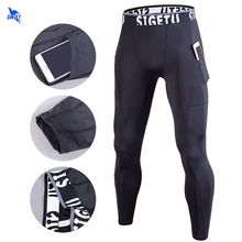 Новые Мужская для спортзала Компрессионные Леггинсы дышащие спортивные тренировочные брюки мужские облегающие штаны для бега сухой Fit Спортивная одежда для бега