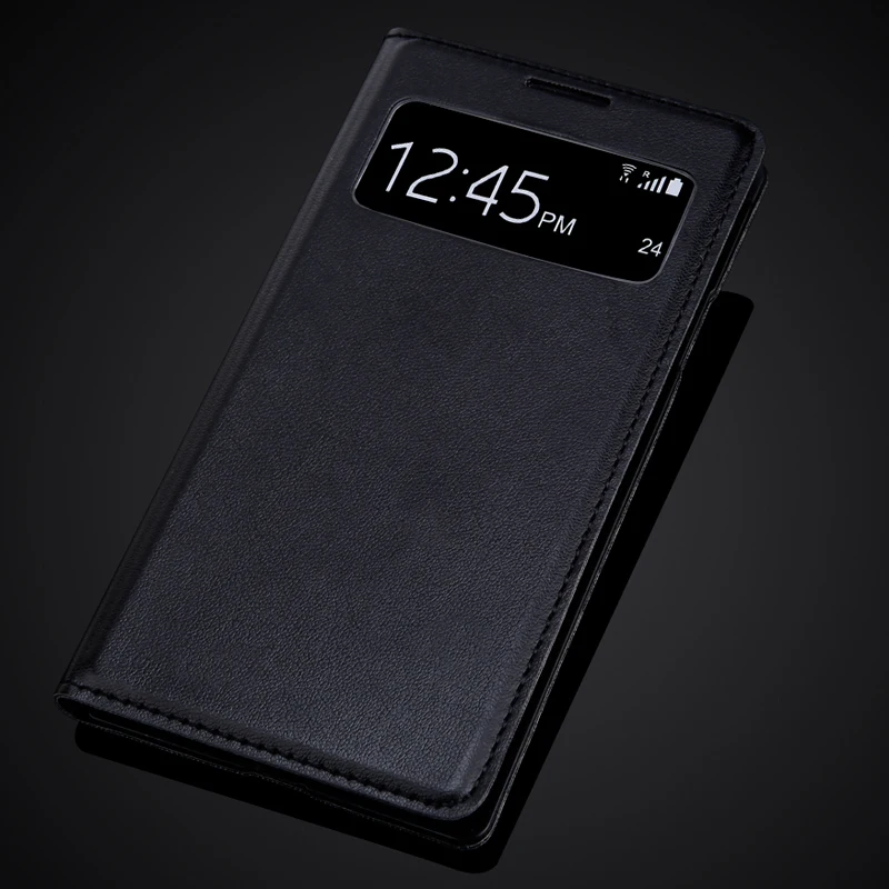 Для samsung Galaxy S4 i9500 I9505 с функцией автоматического сна и пробуждения тонкий кожаный чехол с откидывающейся крышкой с окошком для просмотра