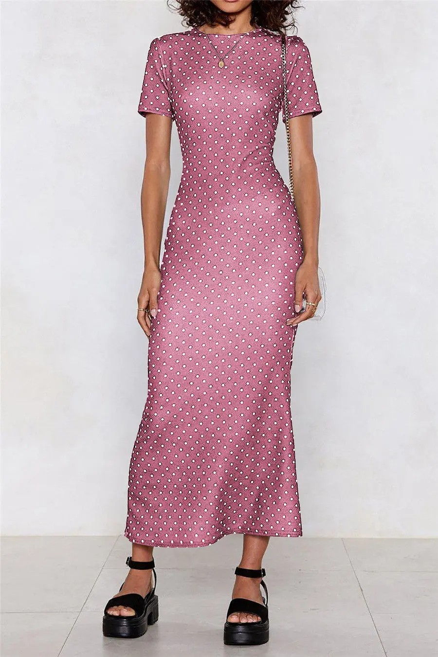 Gladiolus Sexy Bodycon Summer Dress Women 2019 Short Sleeve O Neck Polka Dot Women Maxi Dress Spring Ladies Sexy Club Dresses (18)