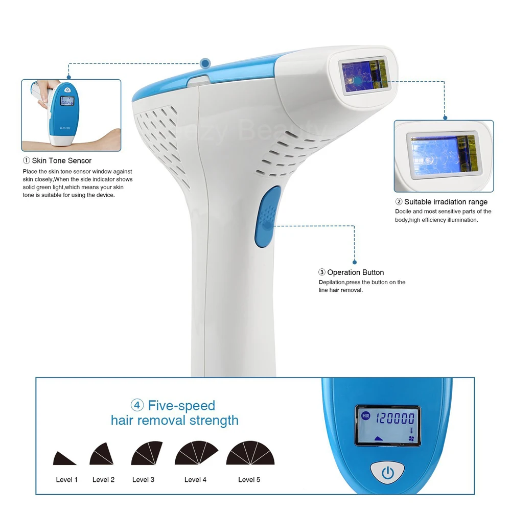 Flash Deal Portable IPL laser hair removal device 300000 shots Epilator Intense pulsed light Permanent Hair Removal System bikini 3