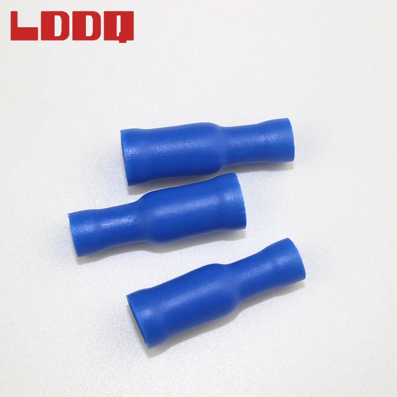Ldq 100 шт. Синий Женский Цилиндрический встык провода обжимной терминал 16 14 AWG