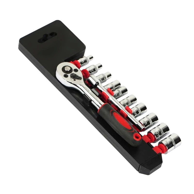 

12Pcs 1/4-Inch Socket Wrench Set CR-V Drive Ratchet Wrench Spanner for Bicycle Motorcycle Car Repairing Tool Set Common Sockets