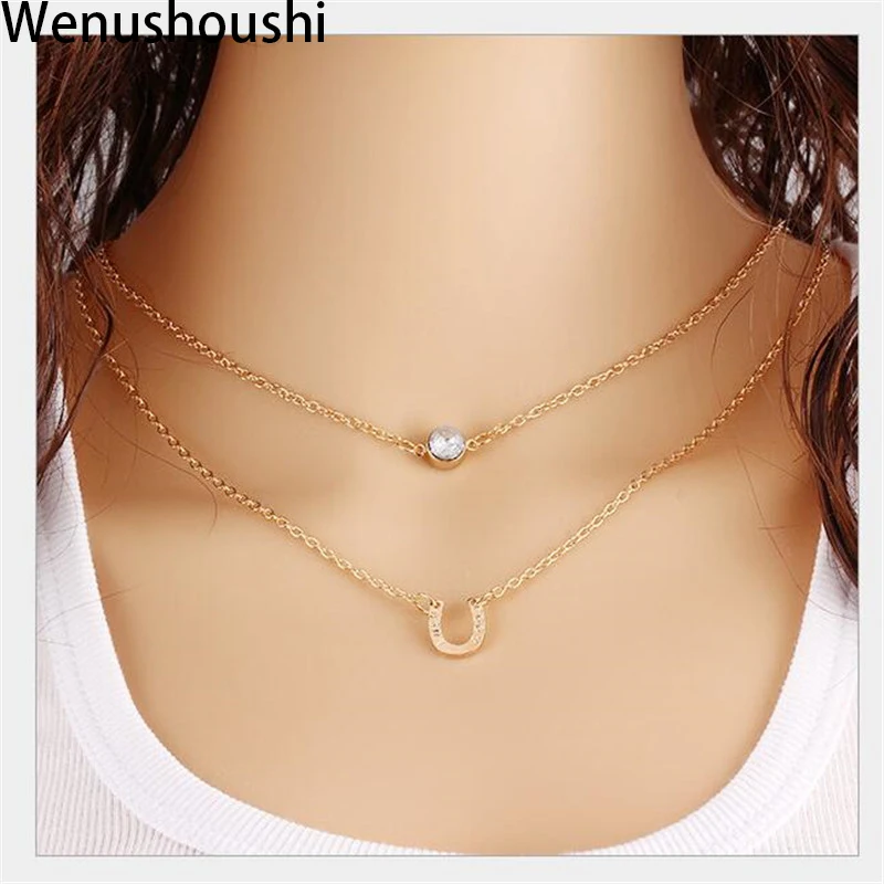 WENUSHOUSHI искусственная подвеска многослойные ожерелья ювелирные изделия для
