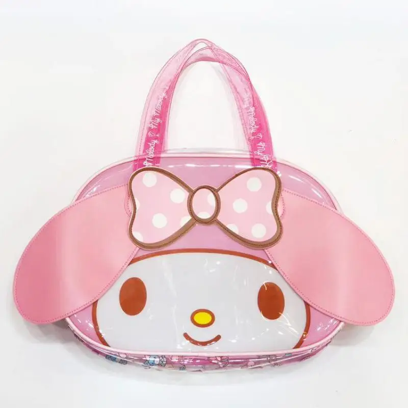 

Cute Big Cartoon Hello Kitty My Melody Transparent Backpack PVC Waterproof Jelly Large Shoulder Bags Handbag For Girl Women Gift