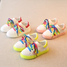 hot Children Sport Shoes Colorful Tie Running Shoes Soft Light Outdoor sport Boys Girls Shoes Kids Sneakers Free Shipping