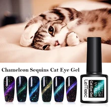 LEMOOC Хамелеон Shell УФ Магнитный Гель-лак 8 мл блеск звездное небо кошачий глаз гель голографический замачиваемый УФ-гель черная основа