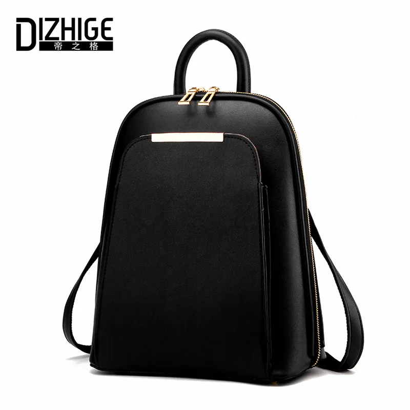 DIZHIGE Brand 2017 Solid High Quality PU Leather Backpack Women Designer School Bags For Teenagers Girls