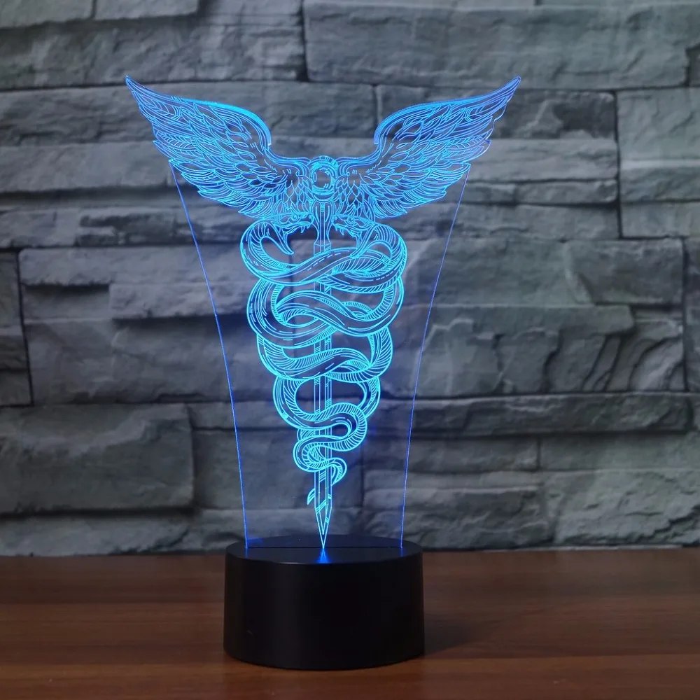

Snake Crosier 3D Night Light LED 7 Colors Changing Visual Wand Table Lamp USB Lampara Light Fixture For Children Gift Toys Decor