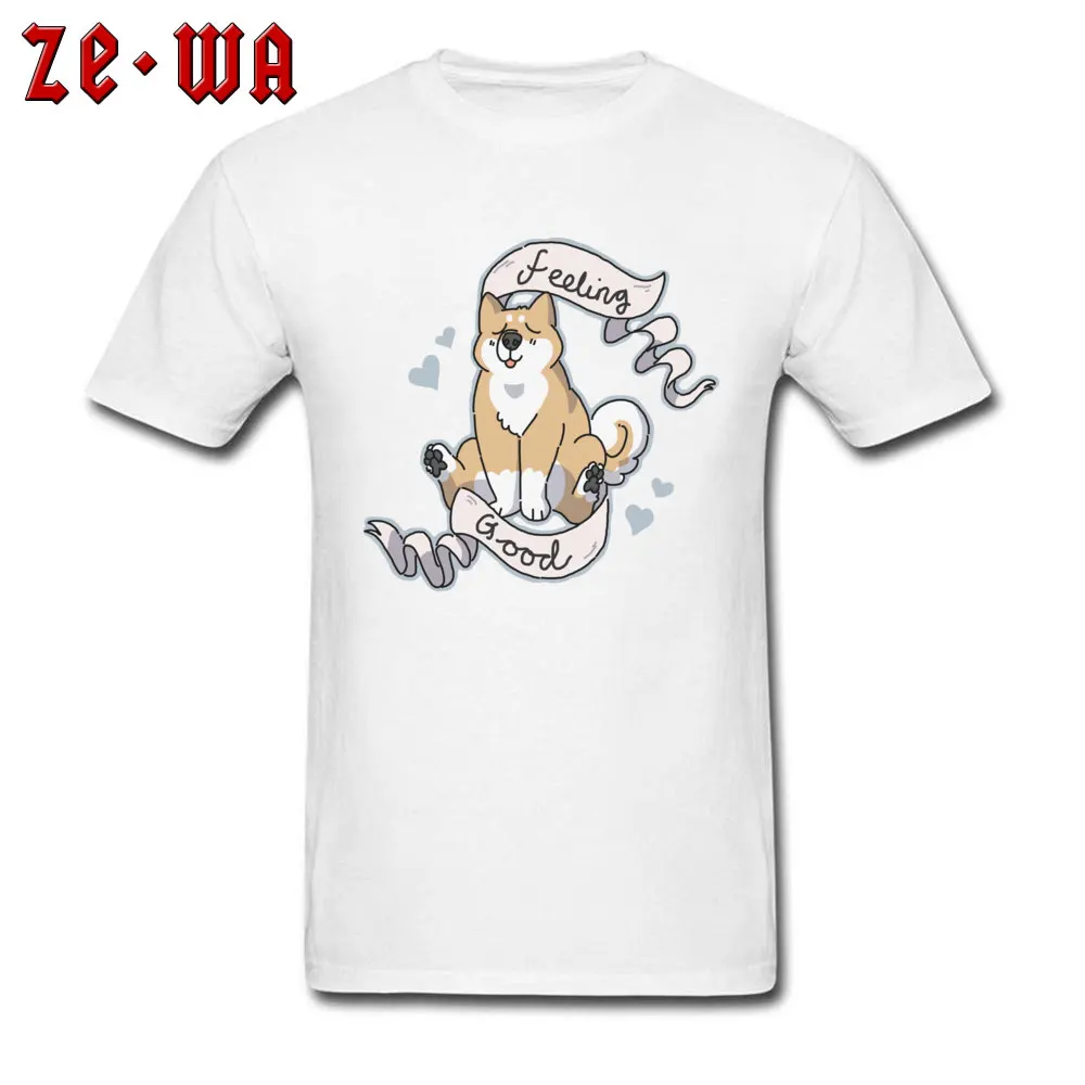 Design Feeling Good T-Shirt Discount Summer Autumn Short Sleeve O-Neck Tops T Shirt 100% Cotton Fabric Men comfortable T Shirt Feeling Good white